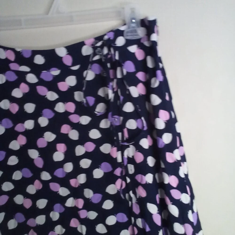 Talbots Skirt Women 16P 16 Petite Wrap Look Side Zip Pattern Blue Pink Purple